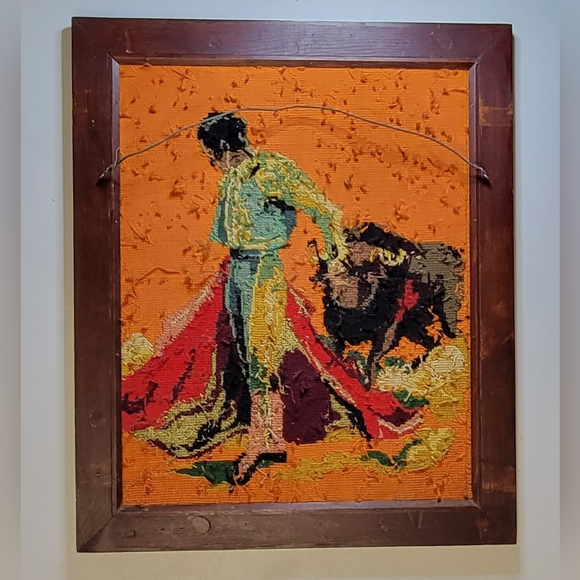 70s Matador🐂 and 💃Salsa Dancers💃 needlepoint 3pc set - Picture 5 of 7